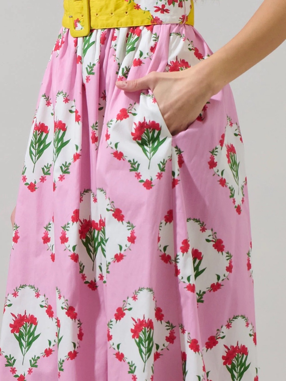 SugarLips Maia Floral Strapless Ruffle Midi Dress Sz XL Square neck Ruffles - Picture 5 of 15